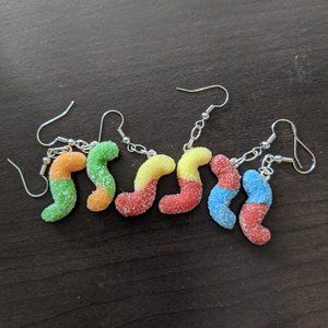 Sour Gummy Worm Earrings (1 pair)